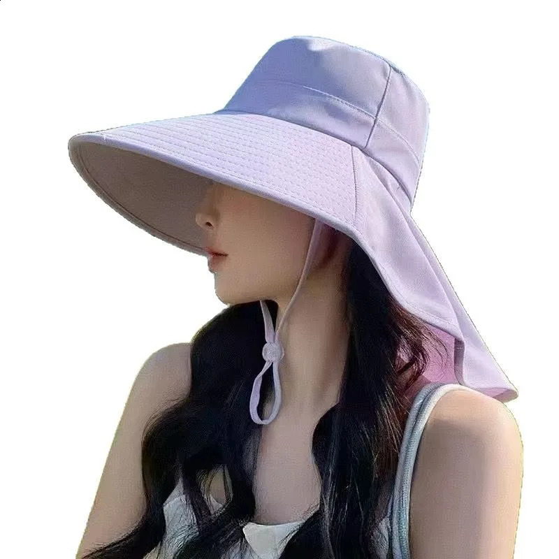 2025 UV waterproof face covering shawl sun hat riding sun protection 250424