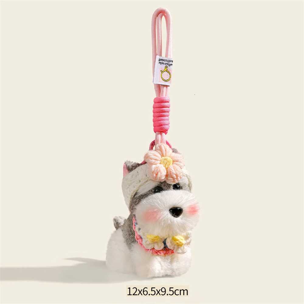 Cute Schnauzer Plush Keychain - Cartoon Puppy Bag Pendant Keyring for Women Girls Schoolbag Accessories Christmas Birthday GiftXJ251125