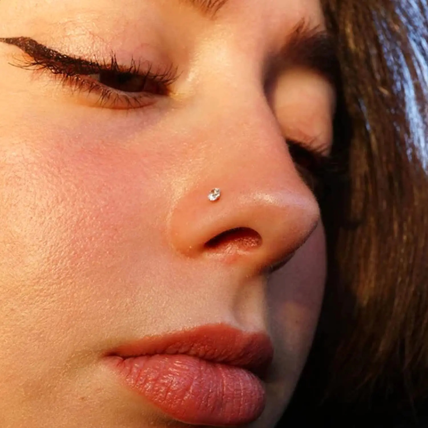 5Pcs CZ Gem Nose Piercing Stud Crystal Stainless Steel Nariz Body Jewelry S Shape Nostril Ring for Women Girl 20g 0.8mm 250424