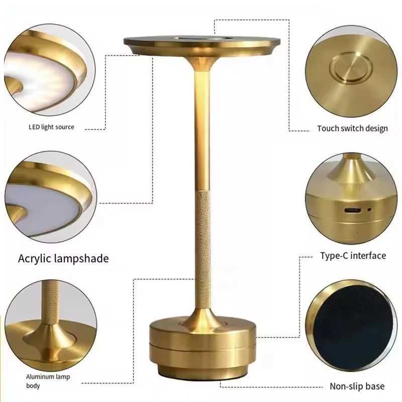 Wireless LED Reading Light Touch-Sensitive Bedside Decorative Night Light Portable Study Dining Table LampM251125