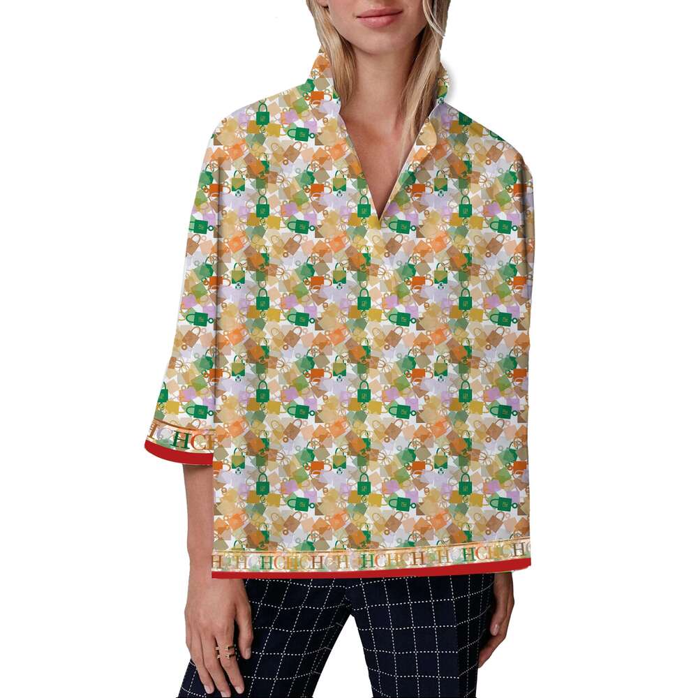 CHCH Fashion Ladies Shirt Style Woman Printing Blouse Spring Summer Casual Half Sleeve Tops
