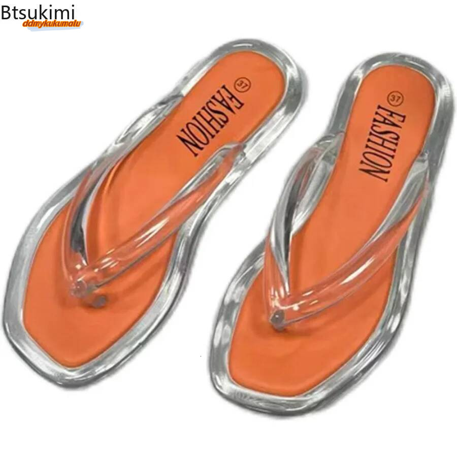 Women's Summer Candy Color Flip Flops Fashion All Match Outdoor Casual Flat Slippers Ladies Soft Soled Beach Sandal Women Slides ddmykukumalu