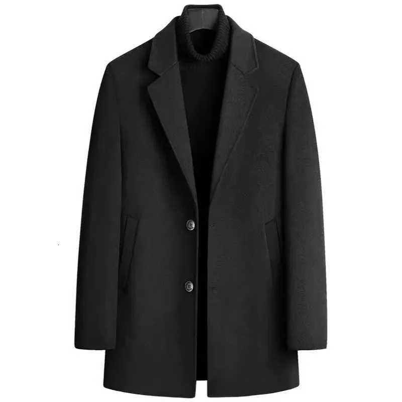 Mens Jackets Mens Woolen Coat Autumn Winter Men Business Casual Thickened Warm Wool Jacket Coat Male Slim Trench Coat OvercoatT251125