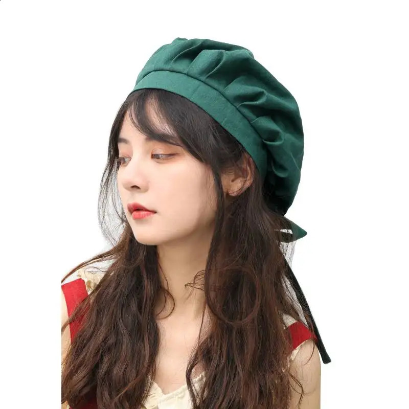DAZCOS Medieval Linen Bonnet Mob Cap with Long Ribbons Renaissance Prairie Mop Hat for Women Cosplay Costume Accessory 250420