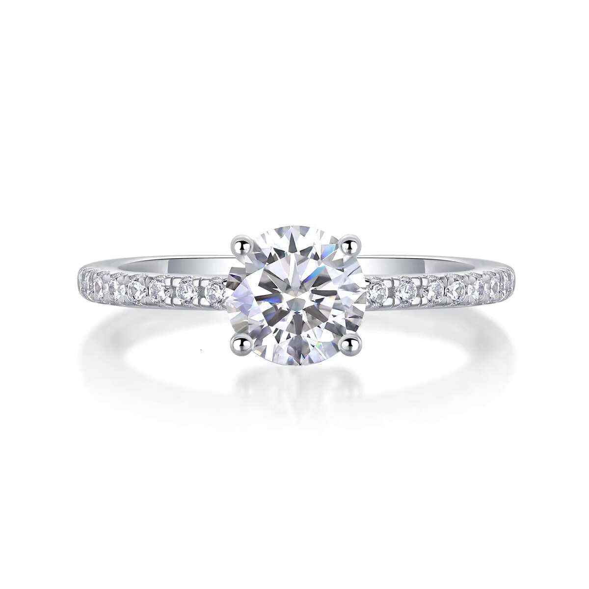 Wholesale Womens 925 Sterling Silver Moissanite Wedding Ring 2CT VVS D GRA Certified Moissanite Diamond Jewelry Engagement Ring