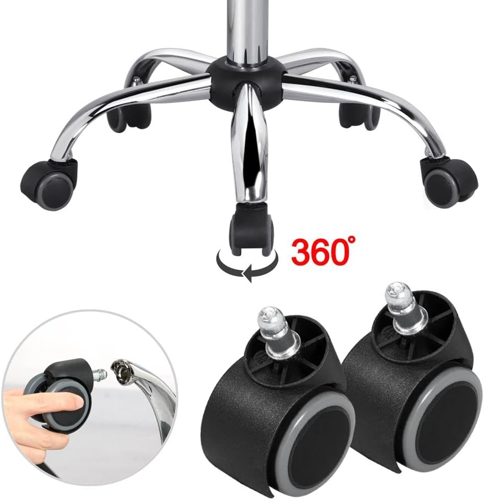 Adjustable Task Chair PU Leather Low Back Ribbed Armless Swivel Black Desk Chair Office Chair Wheels
