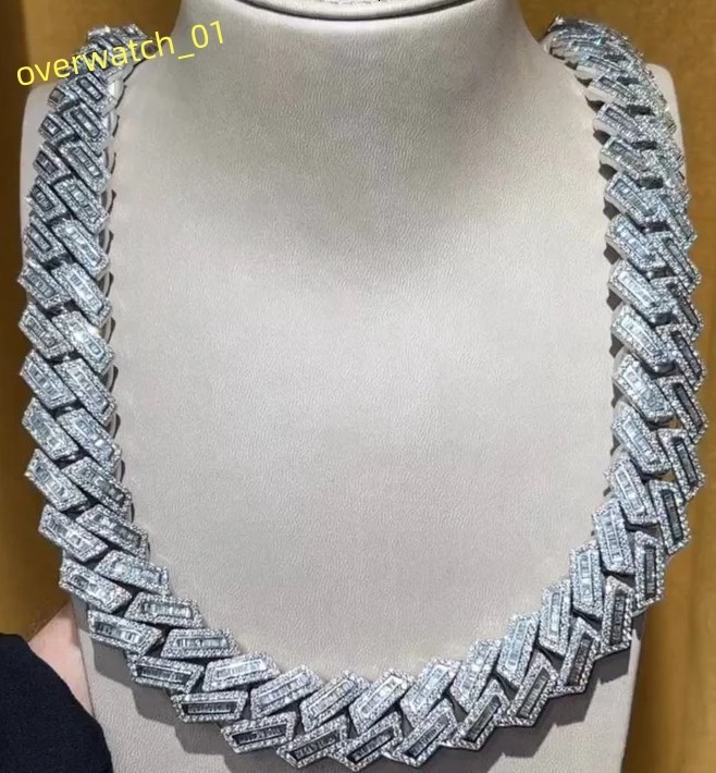 925 Sterling Silver White Moissanite Cuban Chin VVS1 Clarity Moissanite Jewelry Making for Diamond Necklace