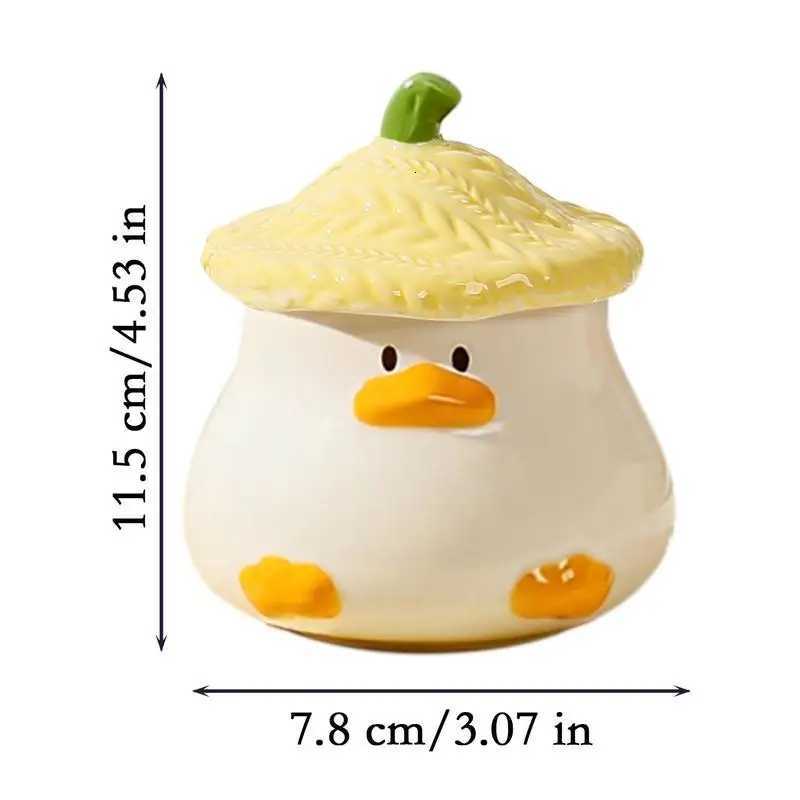 Cute Duck Mug Ceramic Duck Mug With Hat Lid 400ml Cartoon Ceramic Drinkware Tableware With Handle For Kids And Adult Christmas Y251125