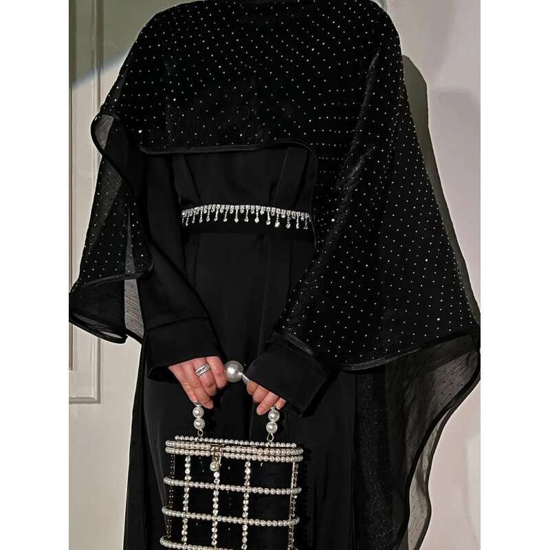 Dongdumaoyi Women S Muslim Clothing Abaya Simple Cloak Robe Starry Dress