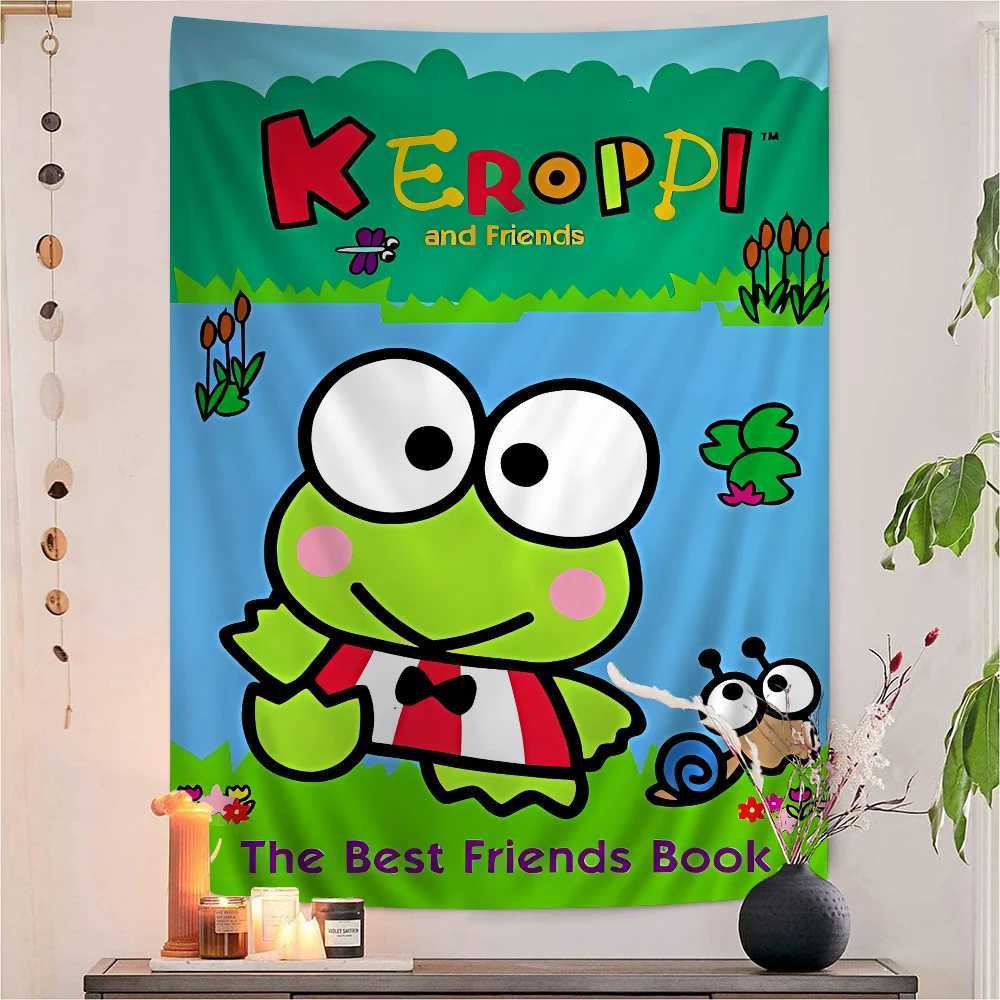 Cute K-Kero K-Keroppi Colorful Tapestry Wall Hanging Bohemian Wall Tapestries Mandala Wall Hanging SheetsM251125
