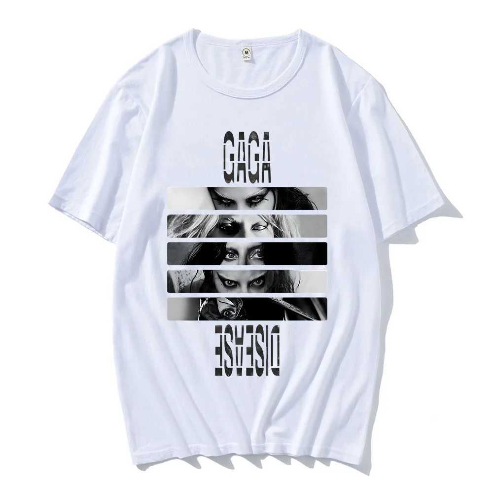 Lady Gaga Disease Printing T-shirt Mens/Womens Casual Short Sleeve Summer Spring T-shirt Ropa Hombre Street Clothing T-shirt W250425