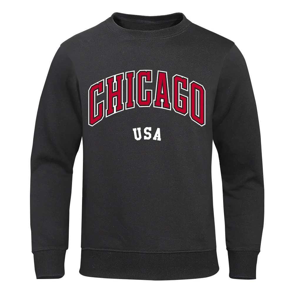 Chicago a city in the United States mens Ne Warm Pullover hoodie autumn Fce sweatshirt casual Crewneck mens hoodie w250425