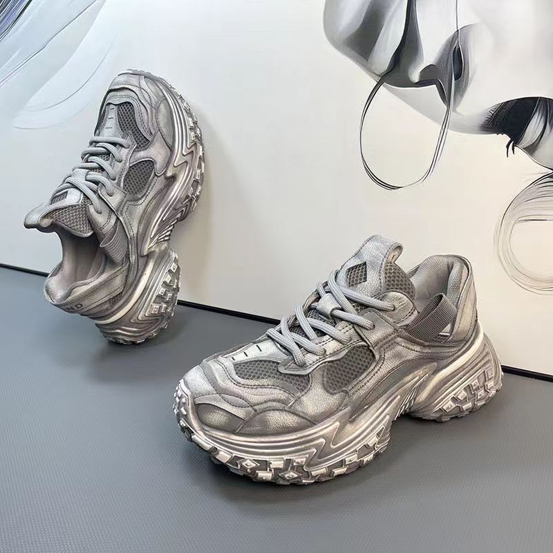 New men's shoes trend tire soles dirty shoes thick soles dad shoes casual all wear trend sports shoes 2025