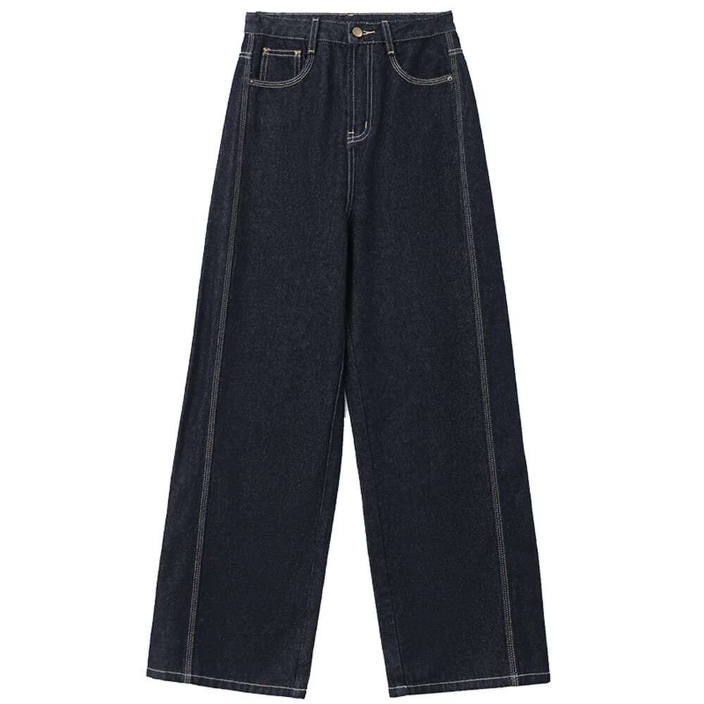 CHIC VEN Women Denim Pants Loose Casual High Waisted Straight Jeans Female Wide Leg Trousers Oversize Autumn Winter 2024