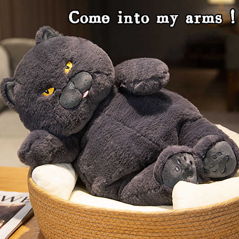 Kaii Christmas Kitten Low Black Elf Plush Toy Cat Attitude Soft Children Girl Boy Birthday Gift Y250425 Y260128