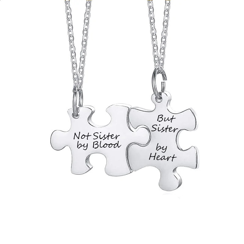 Custom Engraved Puzzle Necklace 2/3/4/5 Pieces Set Family Couple Necklaces Friendship BFF Personalized Jewelry 250425