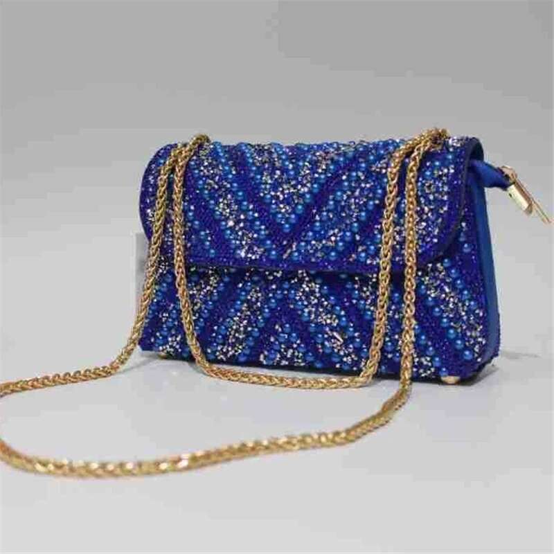 Spring and summer new color crystal banquet dress clutch one-shoulder cross-body chain armpit customized women's bag