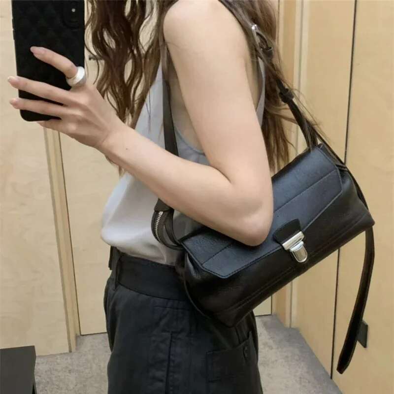 Vegetable Tanned Cowhide Vintage Genuine Leather Shoulder Messenger Bag Designer Unisex Crossbody