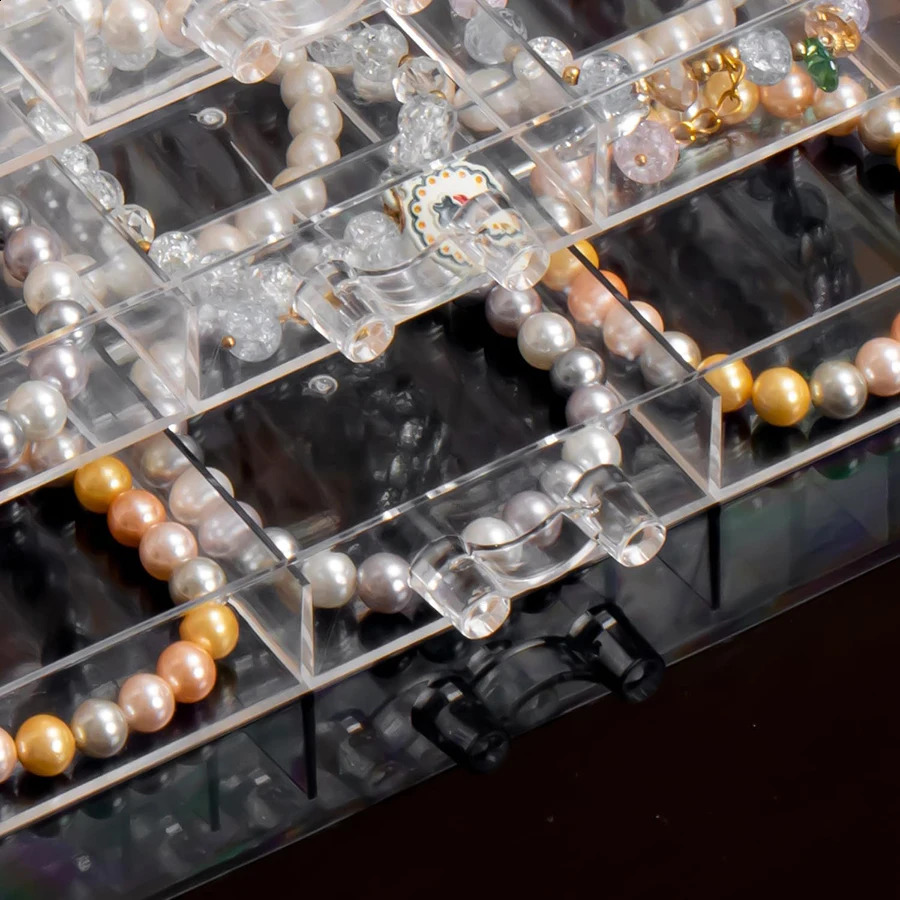 DIY bracelet case earring case large 30-grid jewelry clip case with 5 drawers stackable earring bracelet case 250424