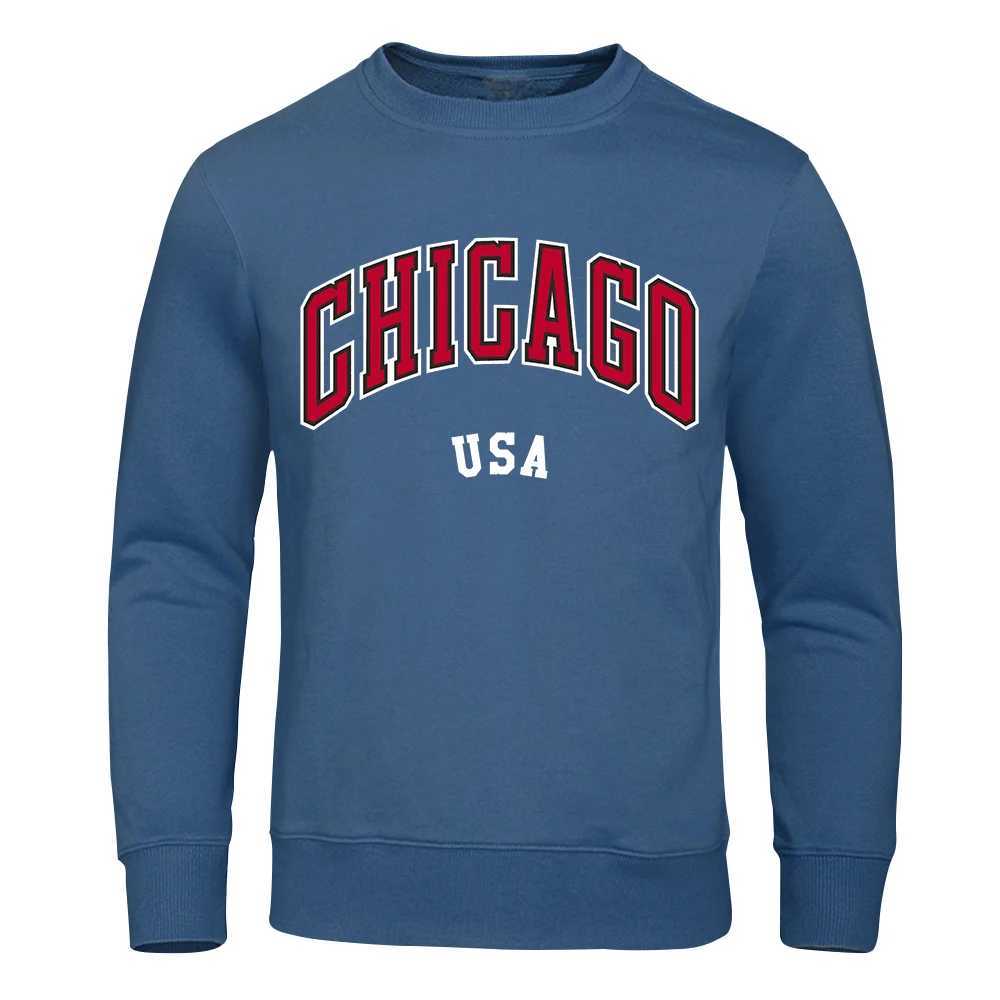 Chicago a city in the United States mens Ne Warm Pullover hoodie autumn Fce sweatshirt casual Crewneck mens hoodie w250425