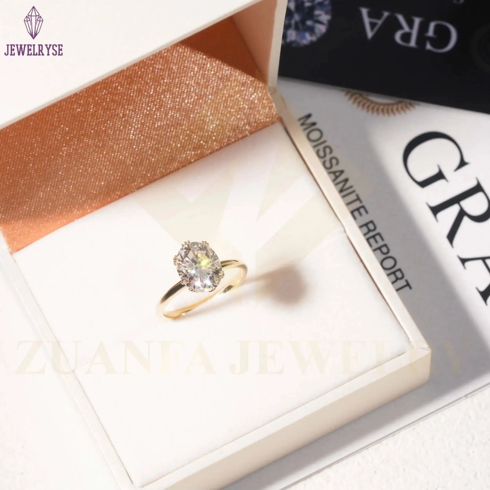 Custom Design Oval Cut 10K Solid Gold Lab Grown Diamond Wedding Rings Fine Jewelry Lab Diamond Gold Engagement Ring