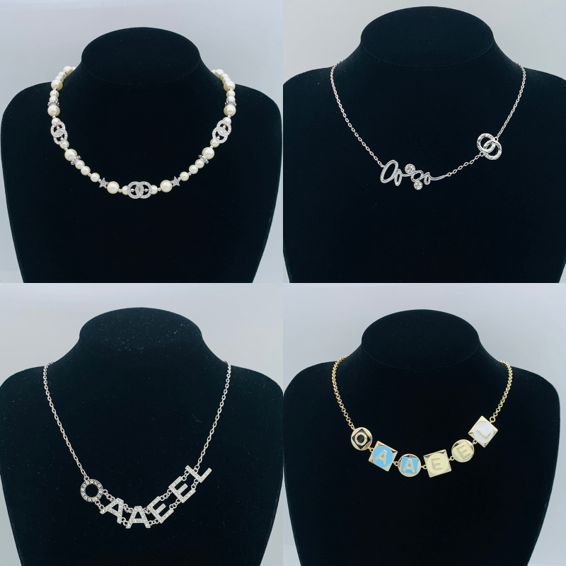 High Quality Pearl Necklace Designer Timeless Jewelry Inlay Crystal Classic Letter Pendant Copper Material Sweater Chain for Women's Christmas Gifts Necklace