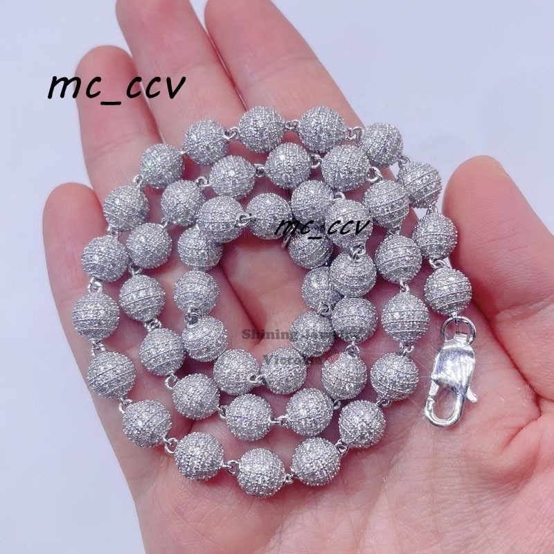 Hip Hop Bling Men Fashion Custom Made Moissanite Diamond Iced Out Rosary Chain