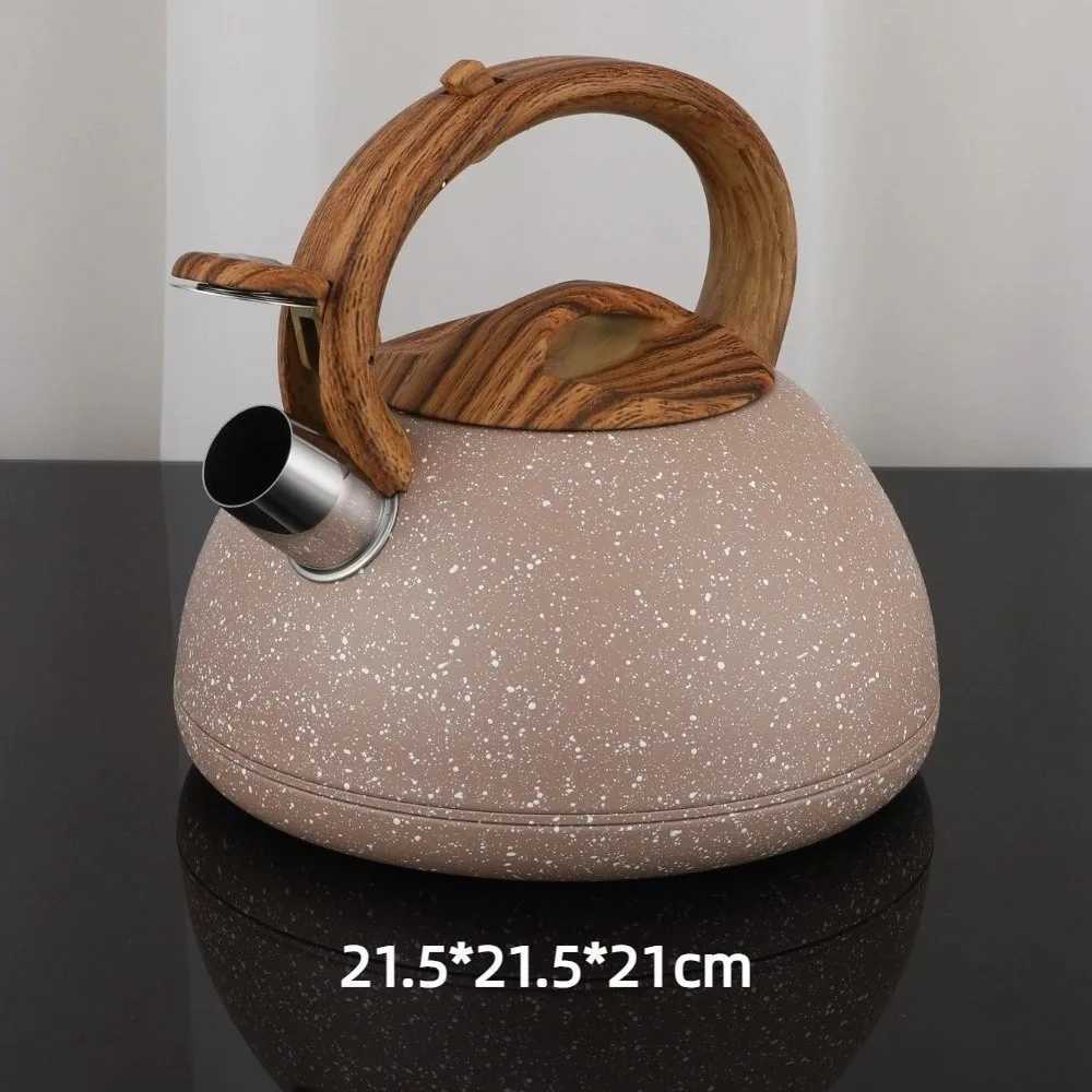 Stainless Steel Whistling Kettle Wooden Handle Portable Gas Induction Cooker Kettle 3L Kitchenware Teapot Water Kettle Kitchen C251125