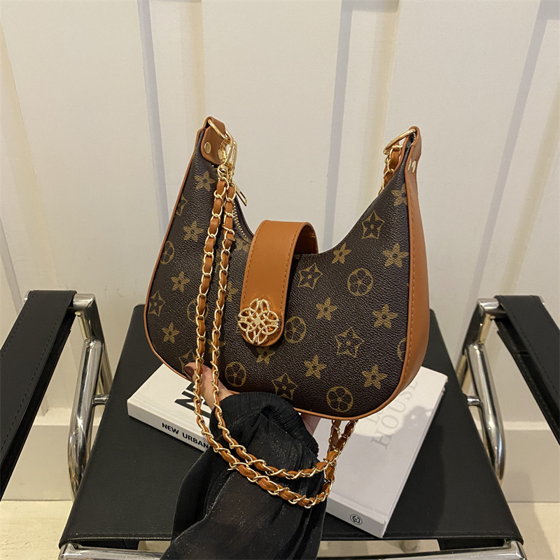 New Free Delivery Designer Shoes By 2025 Wind Armpit Crescent Shaped Grand Vintage Women's Chain Temperament, Shoulder Crossbody Bags, Trendy