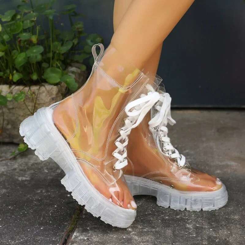 2024 New Sexy Transparent Comfortable Casual Fashion Women's Shoes Increased Wear-Resistant Winter Boots Chaussure Femme
