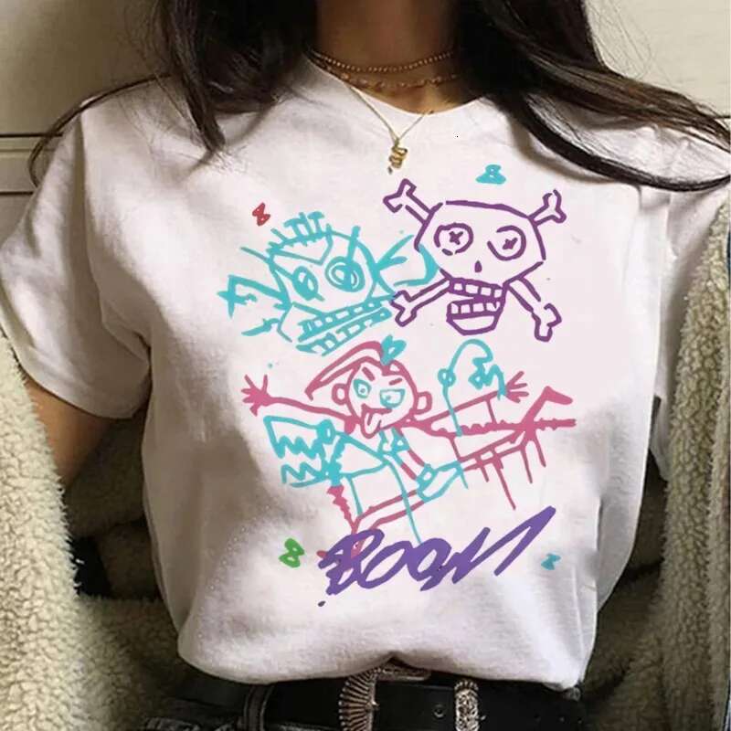 Dongdumaoyi Jinx Arcane Monkey T Shirt Anime Role Play Grunge Aesthetic Short Sleeve Cartoon Printed Summer Retro Fashion Streetwear