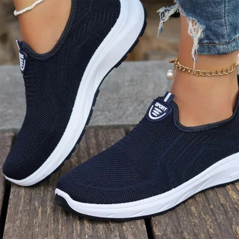 Women's Casual Shoes New Style Summer Mesh Breathable Large Soft Sole Non-slip Lightweight Comfortable Woman Heeled Slippers ddmykukumalu