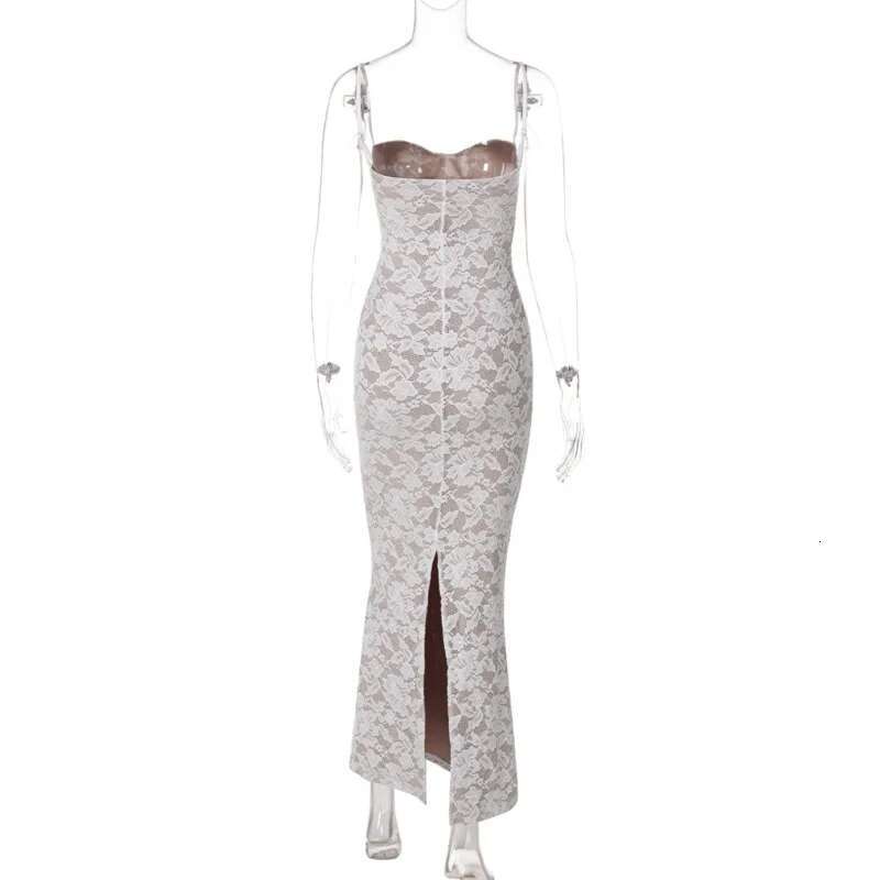 Dongdumaoyi Townlike Lace Slim Bodycon Maxi Long Dress Women Spaghetti Strap Summer Backless Nightclub Sexy Party Dresses