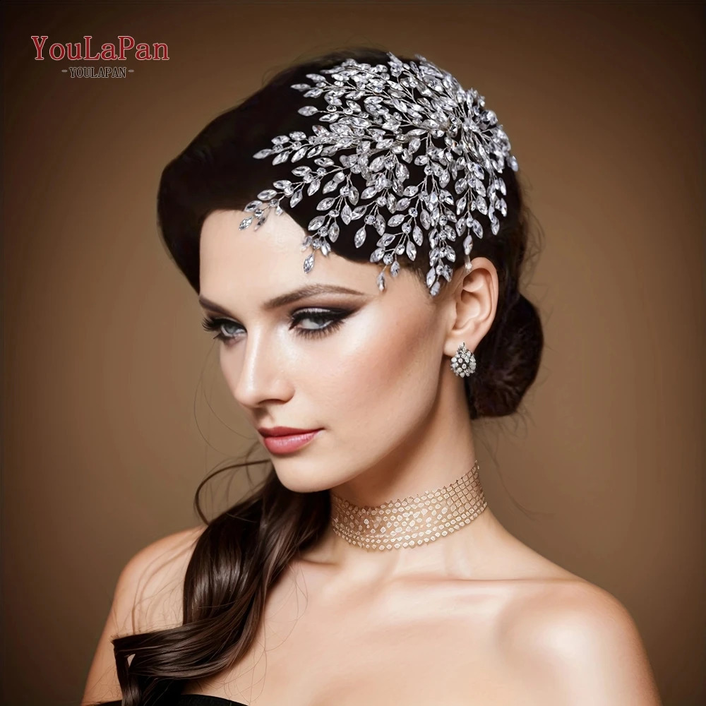 YouLaPan Bling Rhinestone Headband Wedding Headwear Accessories Women Head Jewelry Handmade Bride Banquet Headwear Tiara HP438 250420