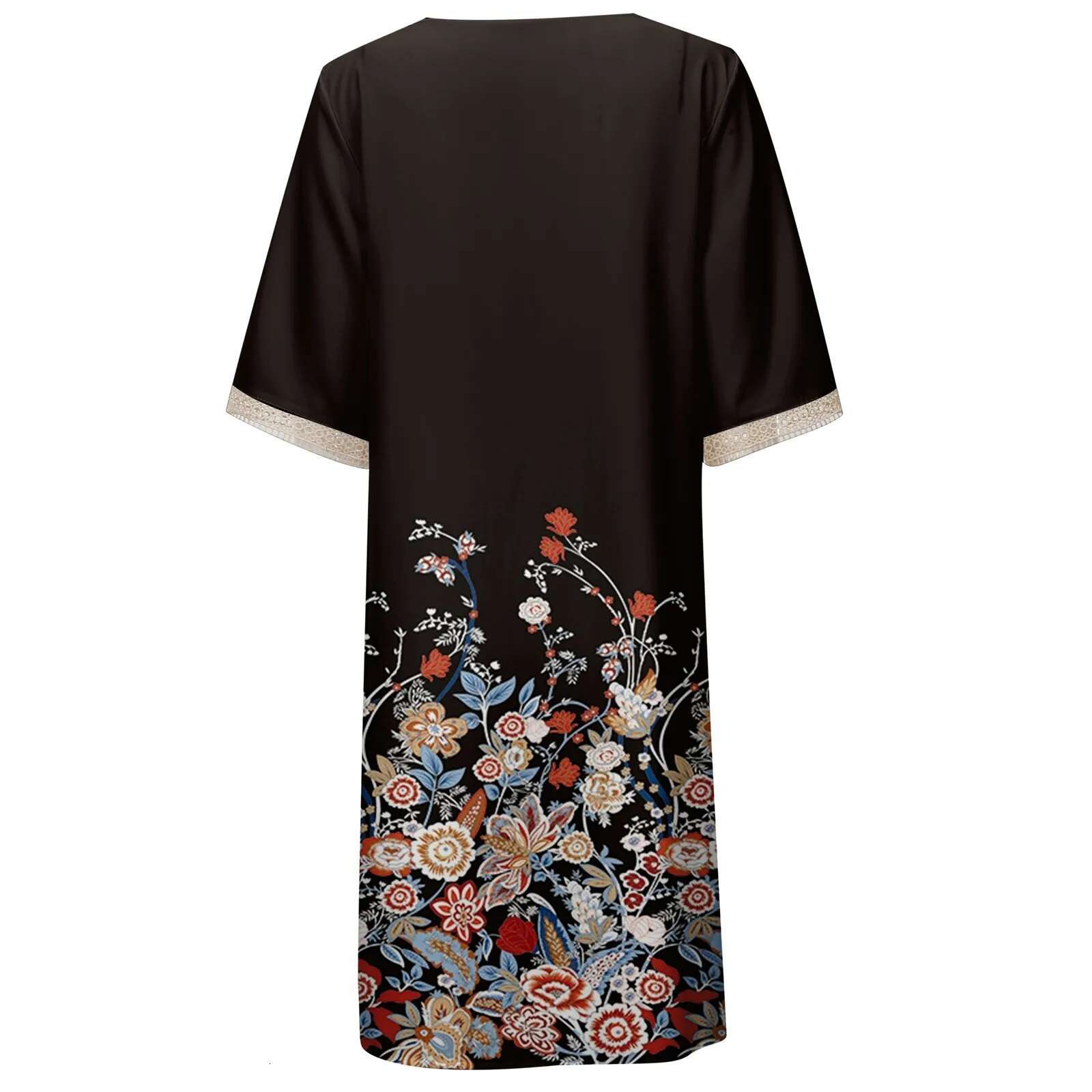 Dongdumaoyi Summer Dress Ladies V Neck Flower Printed Party Women Casual Short Sleeve Beach Holiday Lady