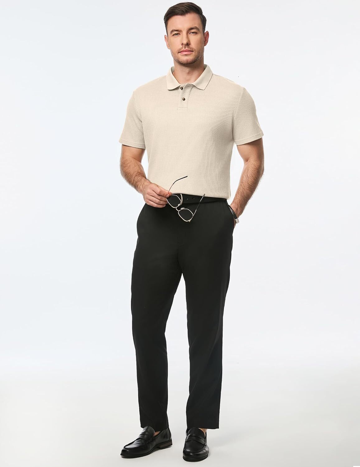 Mens Polo shirt Summer Casual Short Sleeve T-Shirt Button Up Solid Color Henley Casual tops summer clothes Short sleeve