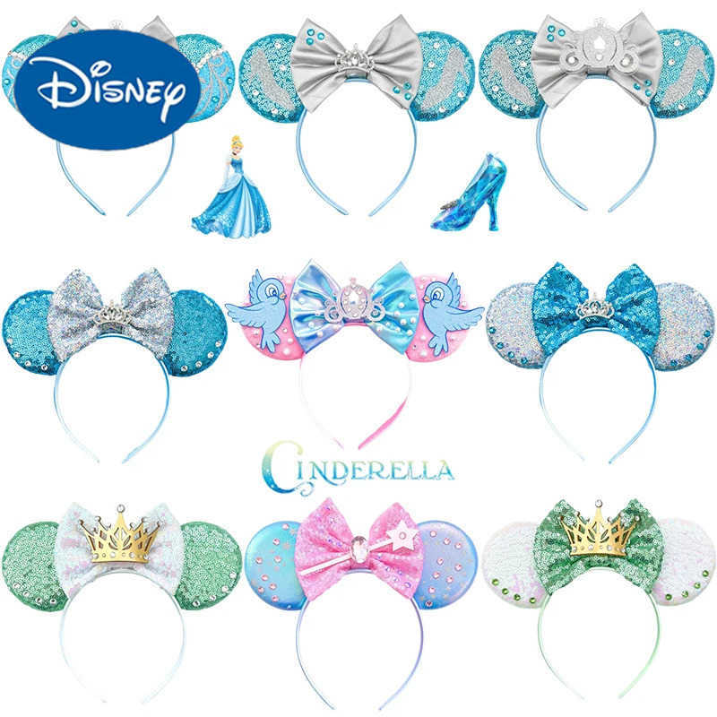 Disney Cinderella Hair Accessories Womens Crystal Shoes Earrings Headbands Girls FatTonny Bow Hair Band Childrens Princess Crown Hair X250425