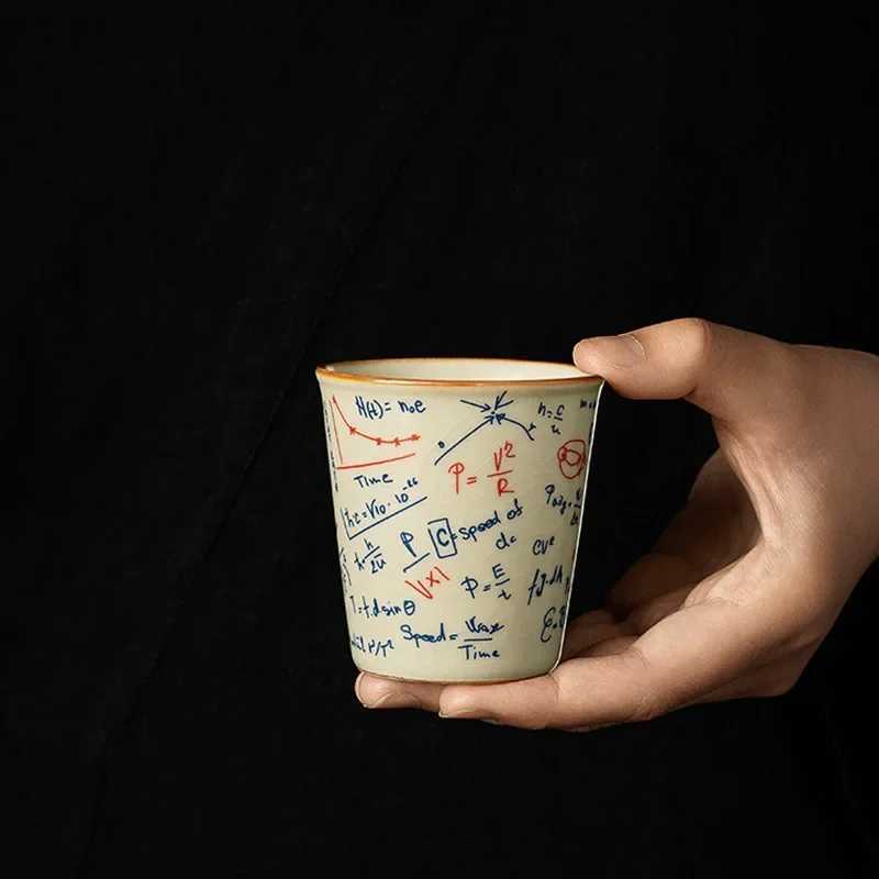 120ML Espresso Cup Mathematical Chemical Physical Formula Patterns Ceramic Tea Cup Porcelain Coffee Mug Drinkware Y251125