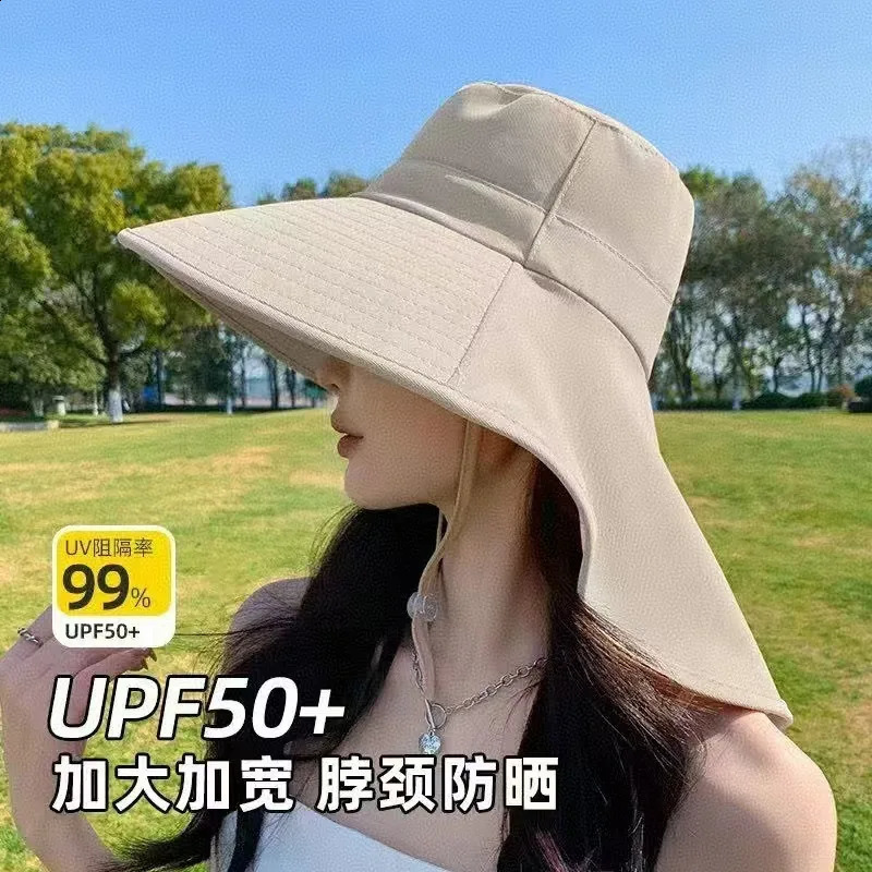 2025 UV waterproof face covering shawl sun hat riding sun protection 250424