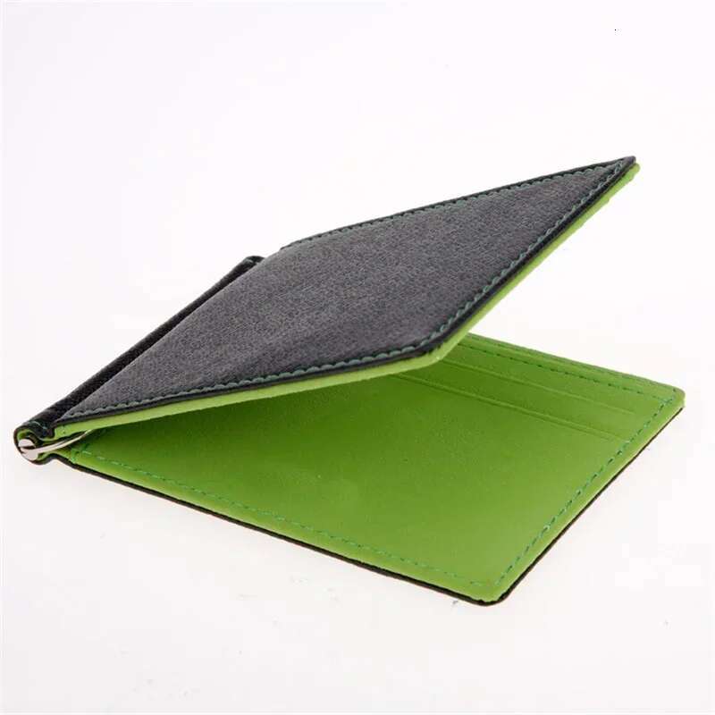New Solid Color Small Short Skin Wallets PU Leather Money Clips Sollid Thin Wallet Men Purses 4 Colors