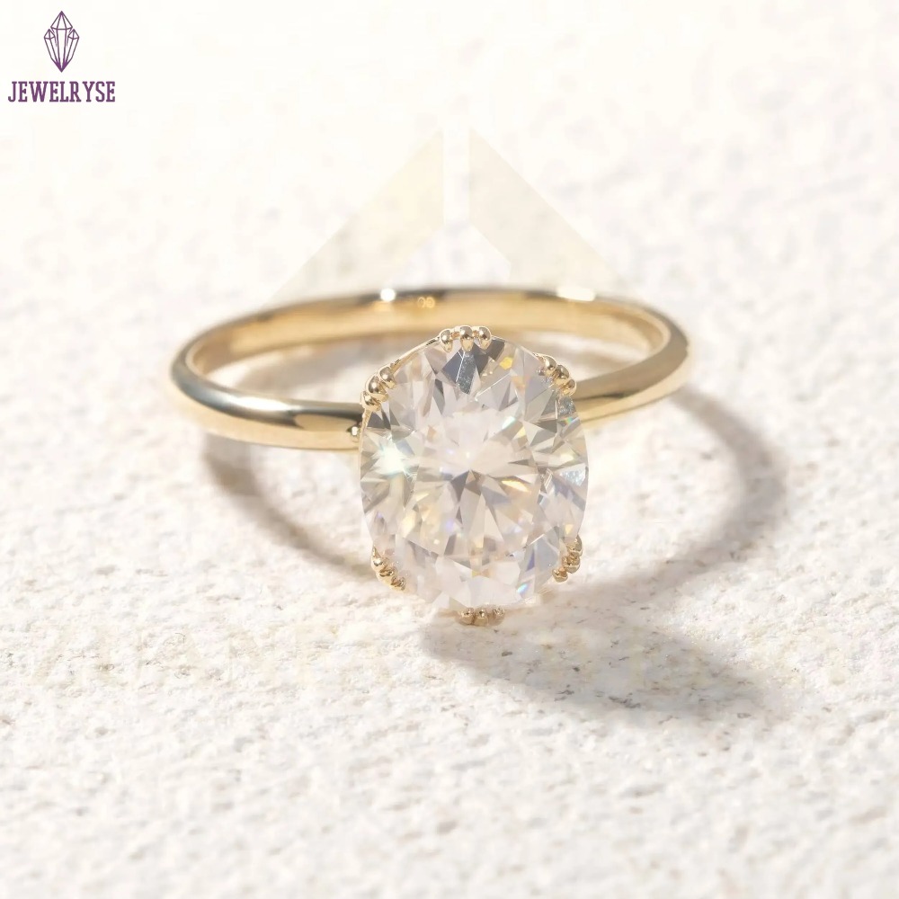 Custom Design Oval Cut 10K Solid Gold Lab Grown Diamond Wedding Rings Fine Jewelry Lab Diamond Gold Engagement Ring