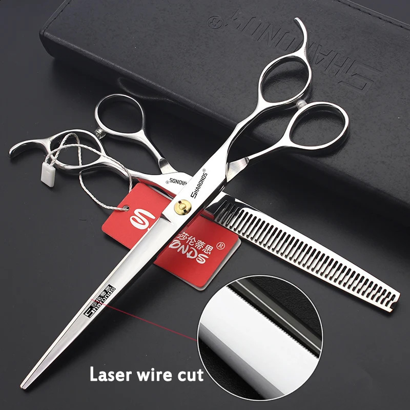5.5/6/6.5/7/7.5 inch Professional Hairdressing Scissors Laser Line hair Scissors Cutting Thinning Scissors Barber Shears Set 250424