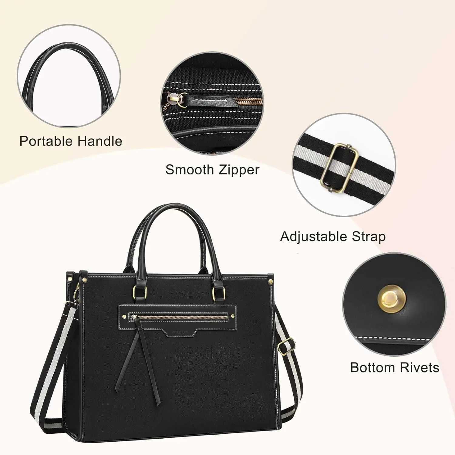 Woman Laptop Bag 156 inch Canvas Tote Bag Work Computer Messenger Shoulder Bag Casual Travel Office College Handbag BriefcaseT251125