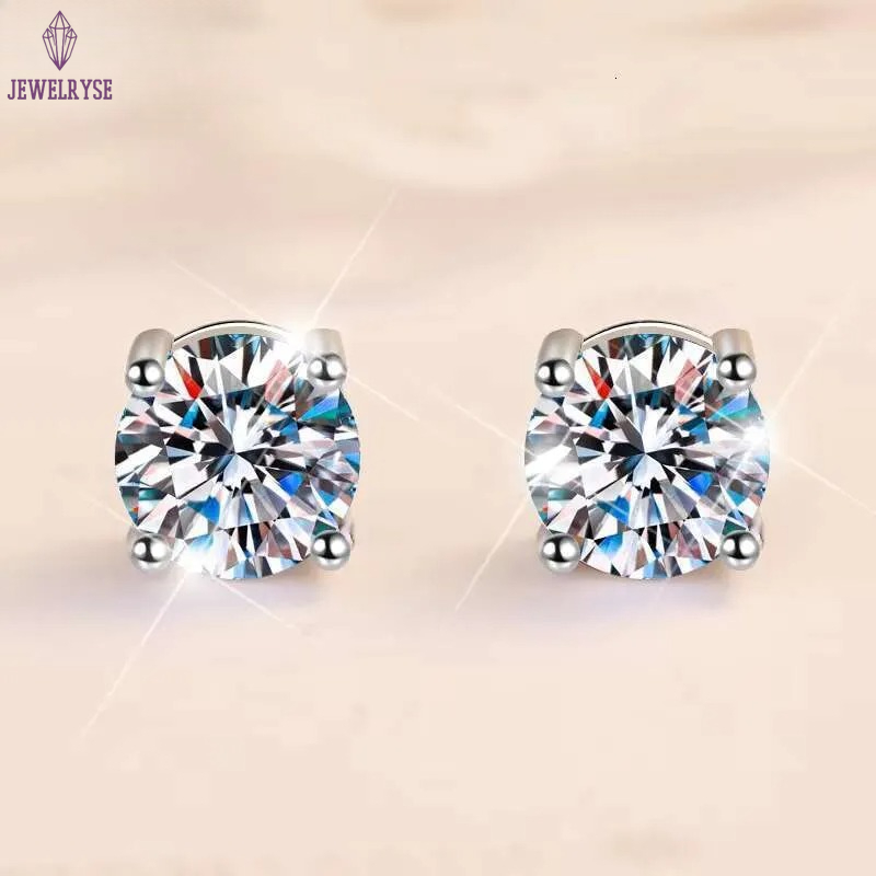 MCT Wholesale High Quality Classic S 4-prong Moissanite Dia Studs Women's Earrings Jewelry
