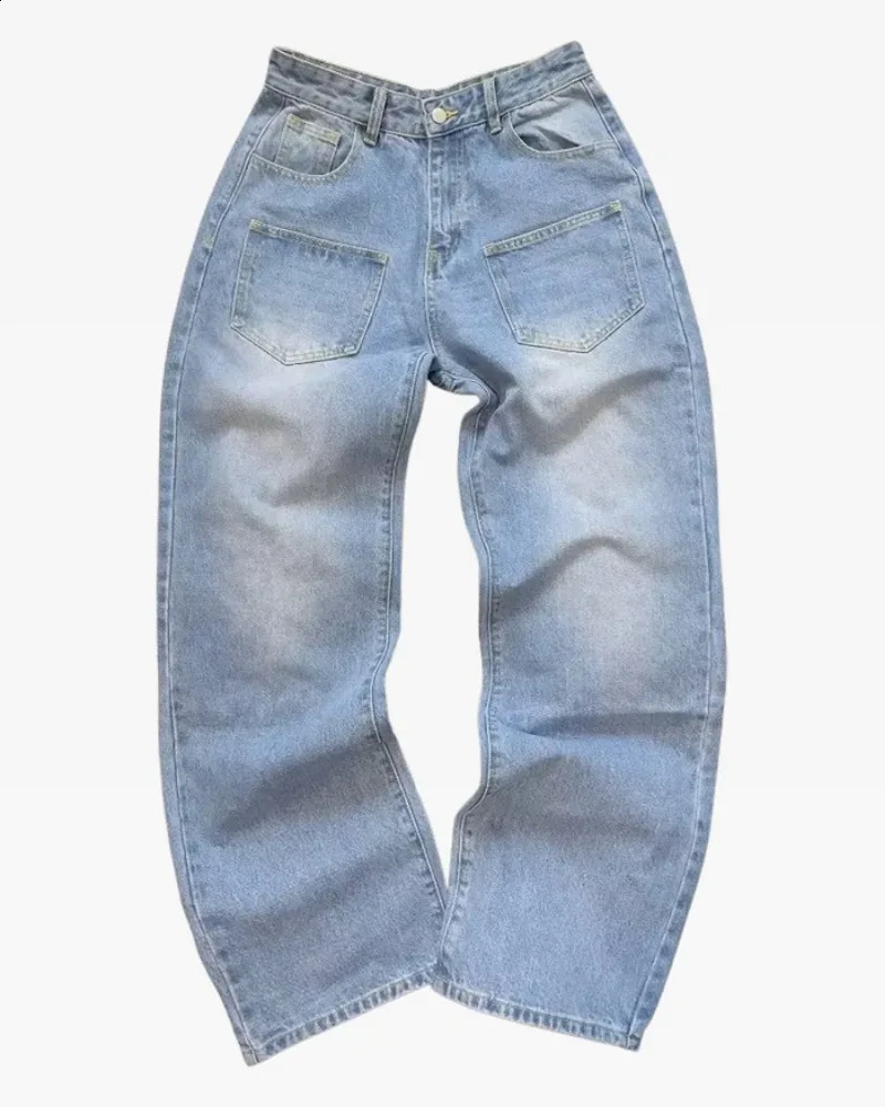 American Y2K Fashion Pattern Embroidered Jeans Street Hip Hop Clown Loose Straight Wide Leg Neutral Casual 250417