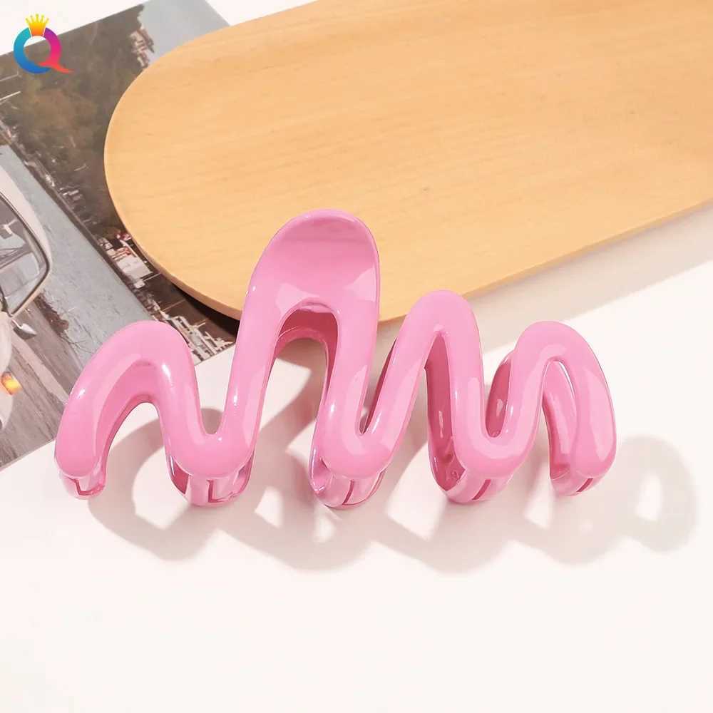 Colorful jelly wave hair clip summer fashion hair clip sweet ponytail bucket girls fashion hair clipT250425