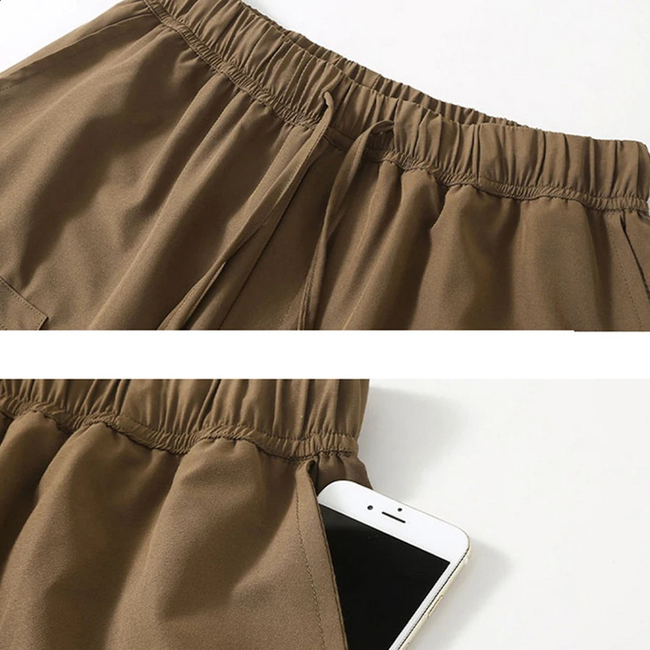 Summer Cargo Shorts Men 12XL Plus Size Shorts Fashion Casual Short Pants Male Summer Elastic Waist Shorts Big Size 12XL 250420