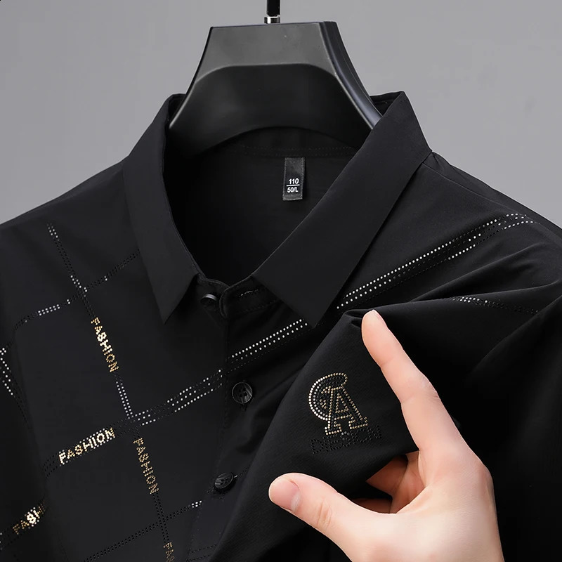 high-quality ice silk vent short sleeved polo shirt mens top summer embroidered casual business Paul T-shirt 250422