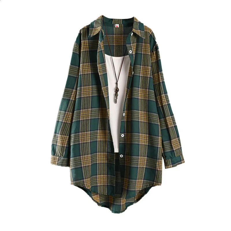 Womens cotton linen plain weave shirt medium length worn for sun protection loose and thin jacket for spring and summer 250418