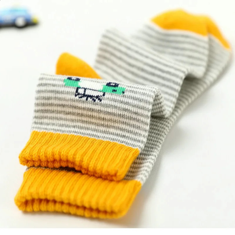 Childrens Socks Cotton Striped Car Boys Spring Autumn Cartoon Student 315 Years Old 250421